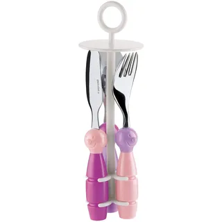 Guzzini - Bimbi, BILLO Besteckset für Mädchen - Rosa, 6,3x6,3x h21 cm - 07500252