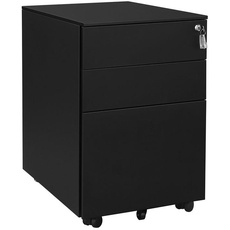 Bild Rollcontainer schwarz 3 Auszüge 39,0 x 52,0 x 60,0 cm