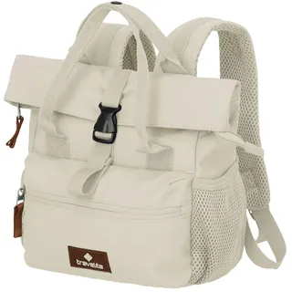 Travelite Rucksack BASICS Mini Rollup Rucksack, 7 L, 20 x 27 x 10 cm, 0,20 kg, viele Fächer – City-, Freizeit- & Tagesrucksack für Damen und Herren, Off-White