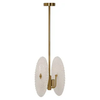 Mauro Ferretti Deckenleuchte Glas Gold Weiß 35x18x80 cm - Gold