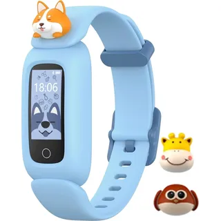 Kinder Sportuhr Fitnessuhr Schrittzähler Jungen Mädchen Smart Watch Schlafdaten Pulsuhr Stoppuhr Alarm Sportuhr für Teenager Laufuhr - Blau