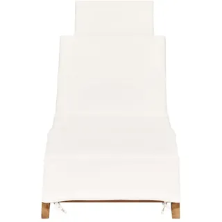 vidaXL Sonnenliege 94 x 54 x 24 cm Cremeweiß