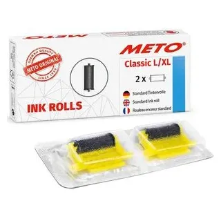 METO Tintenrolle für Preisauszeichner Classic L/XL schwarz 2 Stück