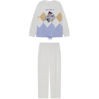 Women'secret Damen Pijama Largo Snoopy Wild Red Collection Pyjama, Weiß, S