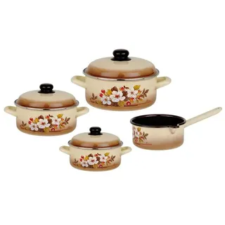 GSW Madeira Topf-Set 4-tlg. Kochtopf 16 cm + Kochtopf 20 cm + Kochtopf 24 cm + Stielkasserolle 16 cm