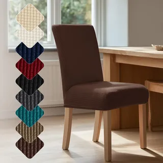 Deconovo Stuhlüberzug für Bürostuhl Stuhlüberzug husse Stuhlabdeckung Stuhlbezug 45x45x60 cm Dunkelbraun 2 Stück