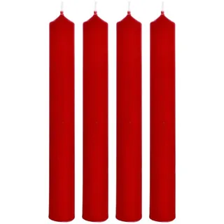 Dekohelden24 Stabkerzen 17 cm rot 4 St.
