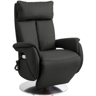 Cantus Relaxsessel , Anthrazit , Metall , Echtleder , Nappaleder, Longlife-Leder , 78x110x81 cm , Goldenes M , Relaxfunktion, Herz-Waage-Funktion , Wohnzimmer, Sessel, Ledersessel