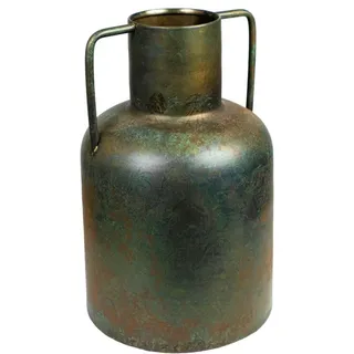 Romimex Vase, antik, Braun, Metall, 23 x 36 x 23 cm, mit Griffen