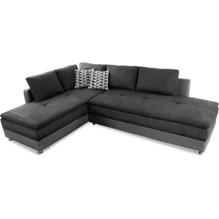 luma-home Eckcouch Kunstleder, Mikrofaser 2-Sitzer Grau
