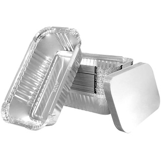 Miamex 25 Einweg-Schalen aus Aluminium, mit Deckel, für den Transport von Lebensmitteln – Einfrieren – Grill – Backen im Backofen – Kochen (650 ml)