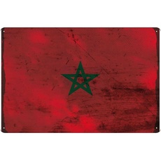 Blechschild Wandschild 20x30 cm Marokko Fahne Flagge