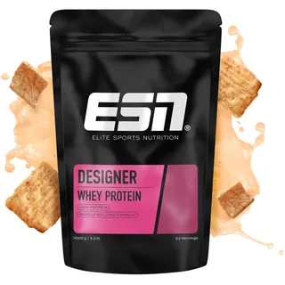 ESN Designer Whey Protein Pulver, Cinnamon Cereal, 1 kg, bis zu 23 g Protein pro Portion, ideal zum Muskelaufbau und -erhalt - made in Germany (Verpackung kann variieren)