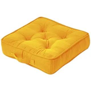Homescapes Sitzkissen Rajput senfgelb 40/40/8 cm , Dunkelgelb , Textil , Füllung: Polyester , Quadratisch , 40x8x40 cm , Oeko-Tex® Standard 100 , Heimtextilien, Wohntextilien, Kissen