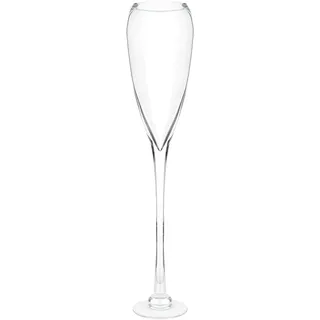 DRW Bodenvase mit Glasfuß, transparent, 18 x 18 x 80 cm