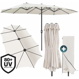 Kingsleeve Doppelsonnenschirm 460 x 270 cm Creme