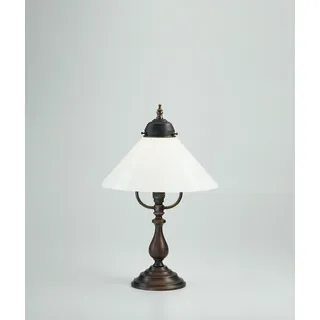 Licht-Erlebnisse Tischleuchte Jugendstil Messing Glas E27 39 cm Nachttisch