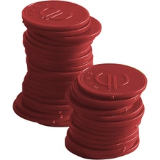 HENDI Pfandmünzen, Stückzahl: 100, Rot, ø25mm, ABS Kunststoff