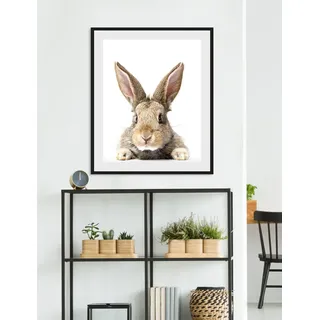 Bild QUEENCE "Joona", braun (farbe rahmen: schwarz, farbe bild(er): braun), B:30cm H:40cm, Acrylglas, Holz, Papier, Bilder, Bild, HD Premium Poster-Druck inkl. Holzrahmen