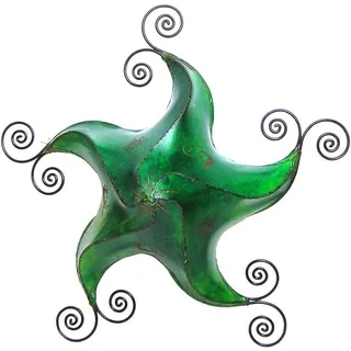 Orientalische Lampe Deckenleuchte Hängelampe marokkanische Deckenlampe Lederlampe STERN Gecko Star 70 cm, grün - Grün