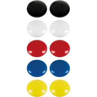 Westcott Haftmagnete 10er Pack, 25 mm, rund, je 2x weiß, schwarz, rot, blau, gelb, E-10814 00
