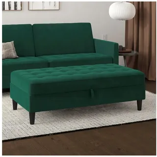 dorel home Hocker Presley Samt 130 x 43 x 69 cm Dunkelgrün