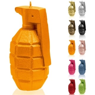 Candellana Handmade Grenade Kerze Geschenk- Lustig - Dekorative Kerze - Home Décor - Geschenke für Freunde - Baumwolle Docht - Brenndauer 25h - Orange Kerze