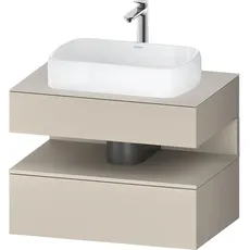 Duravit Qatego Konsolenwaschtischunterbau, 1 Auszug, 1 Schubkasten, Ausschnitt mittig, 800x550x600mm, Nische Taupe Supermatt, QA4730083, Farbe: taupe supermatt