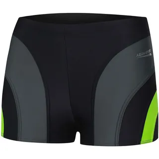 Aqua Speed UV Badehose kurz für Herren schwarz + gratis eBook | eng anliegende Boxer-Schwimmhose Männer | Sasha, Gr. XXXL, 138 Black Gray Green