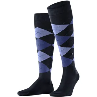 Burlington Herren Kniestrümpfe Manchester M Kh Baumwolle lang gemustert 1 Paar, Blau Marine 6120, 40-46