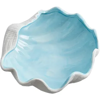 Disoza Groß Muschel Schale Schmucktablett Muschel 17 * 18 * 6cm Dekoschale Schmuck Deko Tablett Keramik Schlüssel Ablageschale Teller Speiseteller Porzellan Desserttelle Flur Schlüsselablage