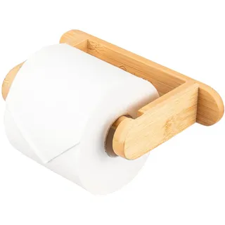 eluno Toilettenpapierhalter, Bambus, zum Kleben , Braun , Holz , 20x4x11.5 cm , Badezimmer, WC Ausstattung, Toilettenpapierhalter