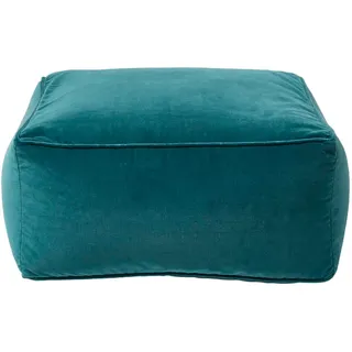 Homescapes Sitzpouf Samt 60 x 27 x 60 cm Petrolgrün