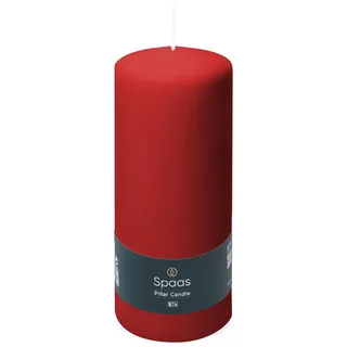 Spaas 12 geruchlose Stumpenkerzen Paraffinwachs rot D 60 mm H 150 mm