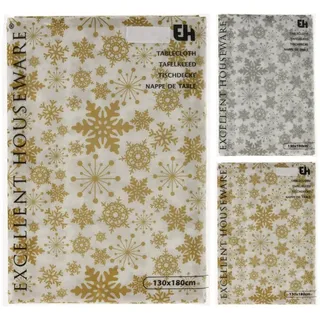 Excellent Houseware Gold/Silber Weihnachten Tischtuch 130X180 Cm