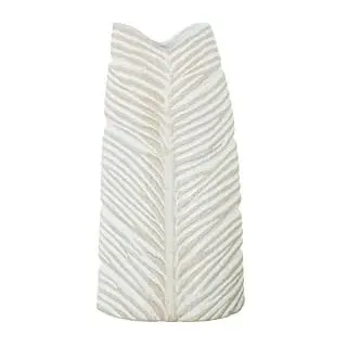 DRW Bodenvase aus Keramik, wasserdicht, in Weiß und Beige, 40 x 22 x 15 cm