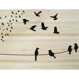 Decowood DCW05 Kopfteil Vögel, Holz, Mehrfarbig, 105 x 3 x 80 cm