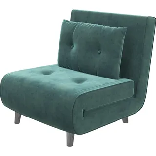 Schlafsessel, Klappsessel Mit Bettfunktion, Einzelsofa Mit Kissen, Gästebett, Polstersofa Mit Samtoptik, Dunkelgrün, 77 X 88 X 83 Cm - dunkelgrün