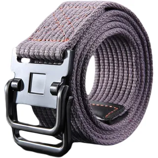 JIER Unisex Stoffgürtel Mit Schnalle Doppel D-Ringe Leinwand Canvas Schnalle Gürtel Nylon Militär Outdoor Gürtel Elastischer Stretchgürtel Belt