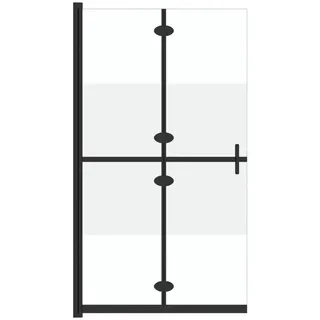 vidaXL Faltbare Begehbare Duschwand mit Doppelgriffen Duschabtrennung Duschtrennwand Dusche Duschkabine Halbmattiertes ESG-Glas 80x190cm