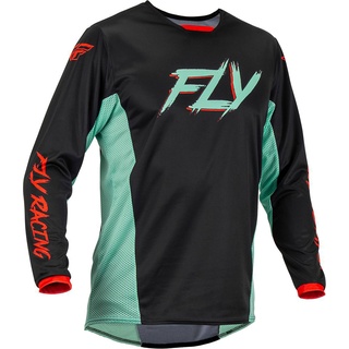 Fly Racing Kinetic S.E. Rave, Trikot - Schwarz/Mint/Rot - XXL