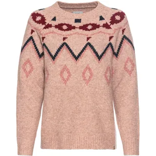 CAMEL ACTIVE Damen Strickpullover mit Norwegermuster Pink-Rot, Womenswear-L