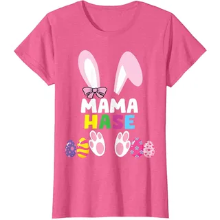 Mama Hase Ostern Osterhasen Familie Ostereier Lustige T-Shirt, Damen, Rosa Meliert, L