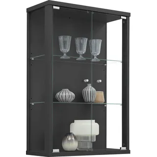 fif Möbel Vitrine OPTIMA 56 x 25,2 x 82 cm Schwarz