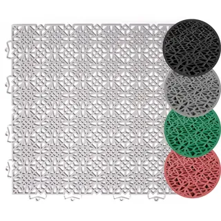 Andiamo Kunststoff-Fliesen »Terrassenfliesen Terra Sol, Made in Swiss« Packung, 35 Stk. tlg. Outdoor Klickfliesen, 38x38 cm, Set mit 1 qm, 2 qm, 5 qm, UV-beständig, grau