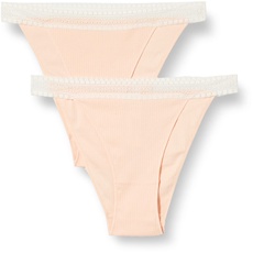 sloggi Damen GO Ribbed Tanga C2P, Powder ORANGE, L