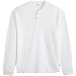 Sweatshirt LEVI'S "Sweatshirt LS Relax Button Henley 1er Pack", Herren, Gr. XXL, weiß, Obermaterial: 100% Baumwolle CO., Sweatshirts Sweatshirt
