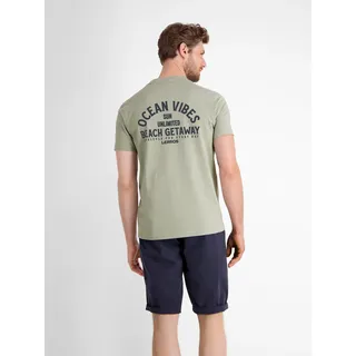 LERROS T-Shirt »LERROS Gestreiftes T-Shirt mit Front und Backprint«, grau