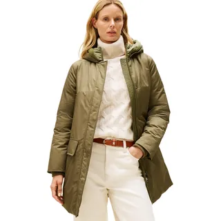 Tommy Hilfiger Damen Parka Padded Nylon mit Kapuze, Grün (Utility Olive), XXL
