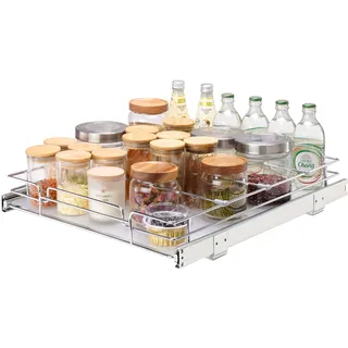 Vevor Ausziehbares Spülschrankregal Küchenschrank Gewürzregal, 432 x 533 x 63,5 mm Waschbecken Regal Herausziehbarer Schrank 13 kg Belastbarer Organizer Unterschrankregal Spülschrank Stahl